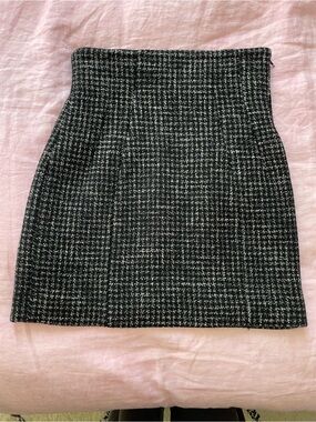 & Other Stories Black and White Tweed Mini Skirt